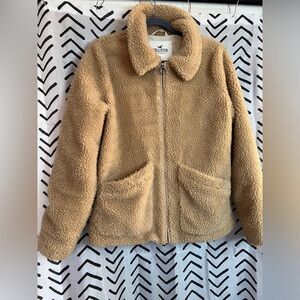 Hollister teddy Bear Zip Up jacket Size M